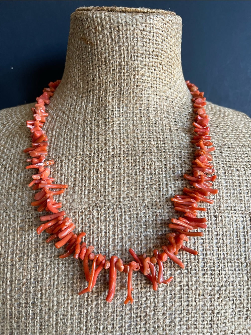 Vintage Italian Red Coral Branch Necklace.